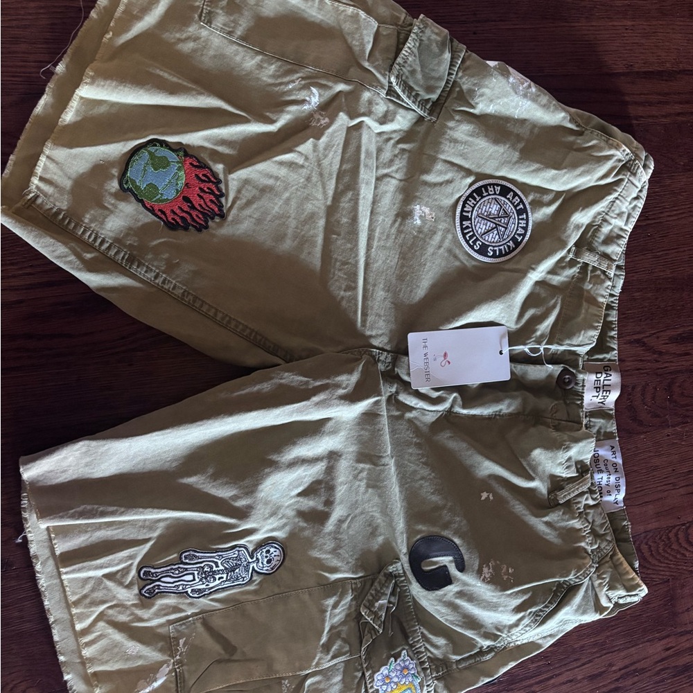 Gallery Dept. Olive Green Patchwork Men Shorts